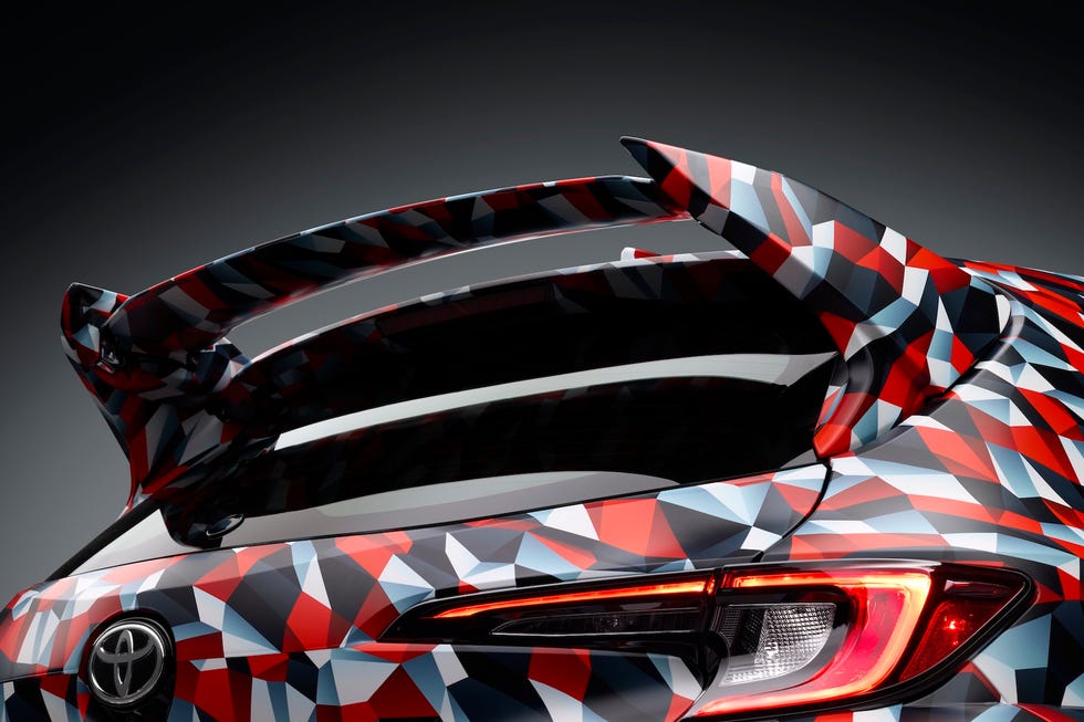 toyota gr corolla development car spoiler