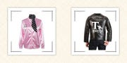 grease costume ideas including pink ladies jacket with polka dot scarf and t birds black leather jacket