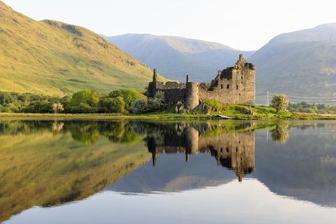 great britain, scotland, scottish highlands, argyll and bute, loch awe, castle ruin kilchurn castle