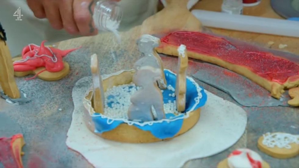 Russell Bran's cosmic vagina biscuit on Great Celebrity Bake Off