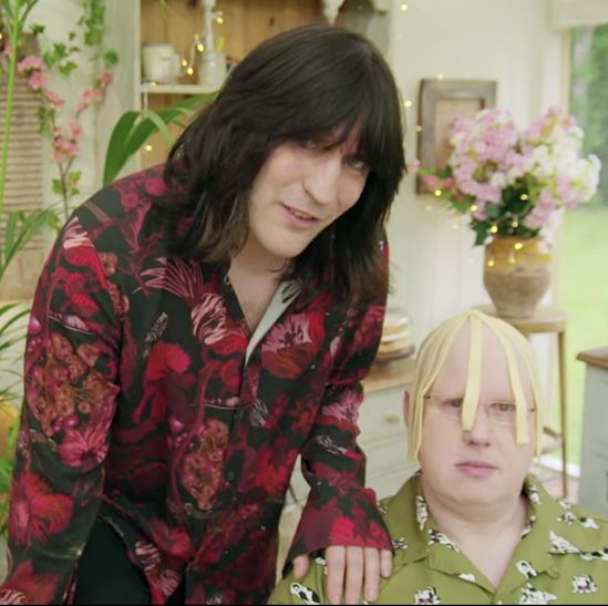 noel fielding apparently gets told off while filming "the great british baking show" for goofing off