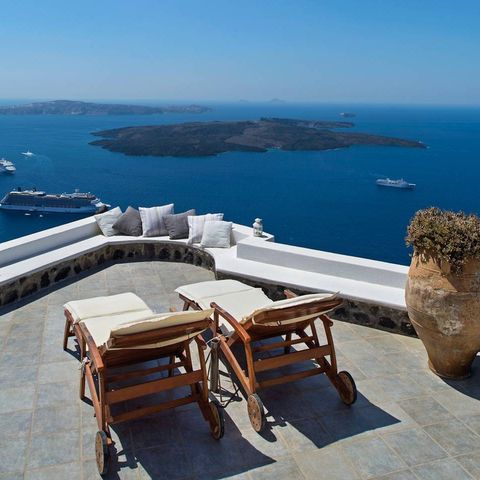 Blue, Property, Sea, Azure, Sky, Furniture, Ocean, Real estate, Vacation, House, 
