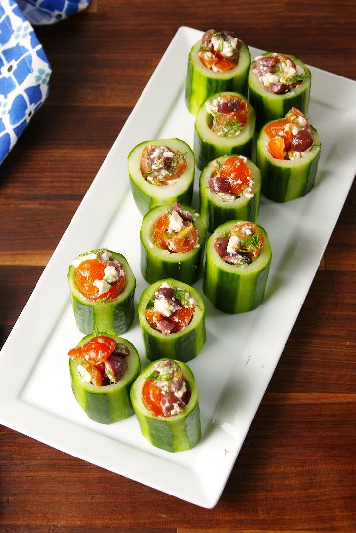 vasitos de pepino al estilo griego