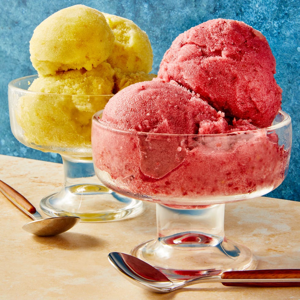 green and purple grape sorbet