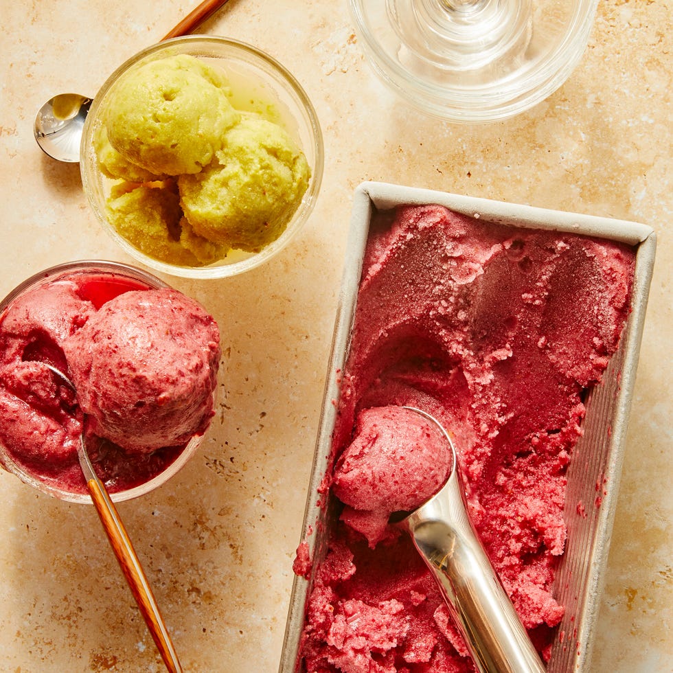 green and purple grape sorbet