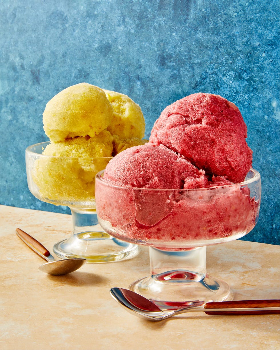 green and purple grape sorbet