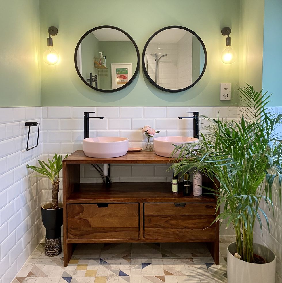 Love our industville lights, they added an urban feel to our sherbet bathroom which balanced it out brilliantly