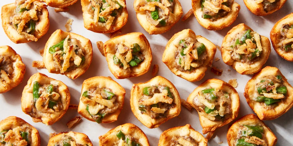crescent bites stuffed with green bean casserole