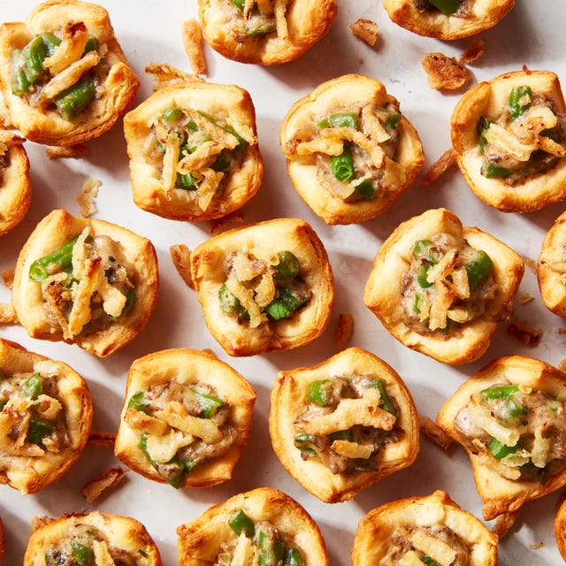 Green Bean Casserole Bites crescent bites stuffed with green bean casserole