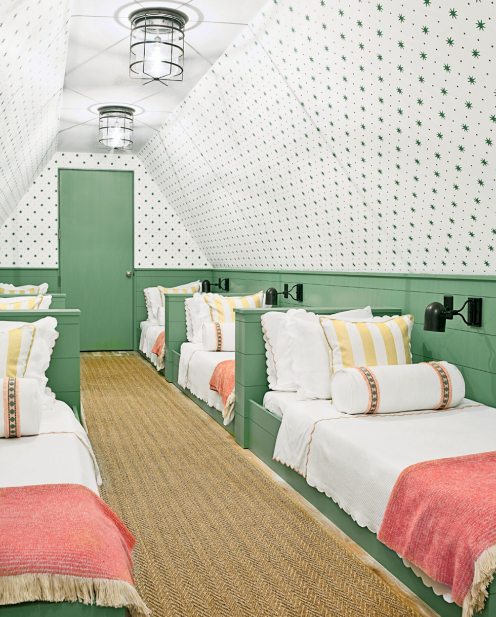 green attic bunk room