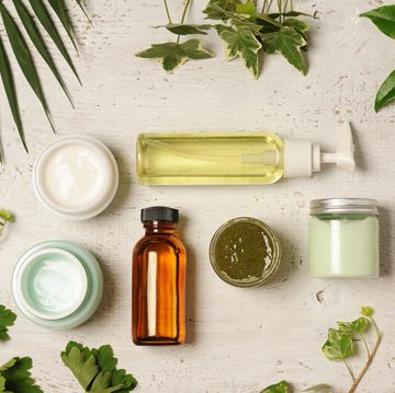 green cosmetic arrangement