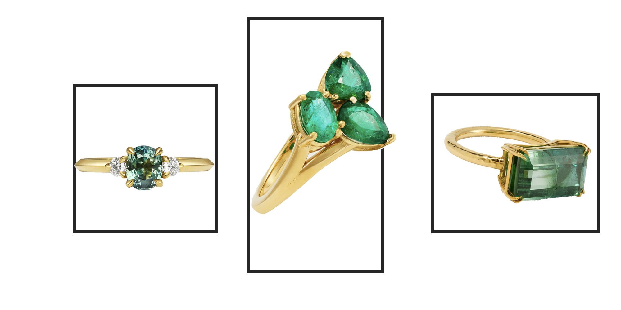 Elegant Green Blue Diamond Engagement Ring