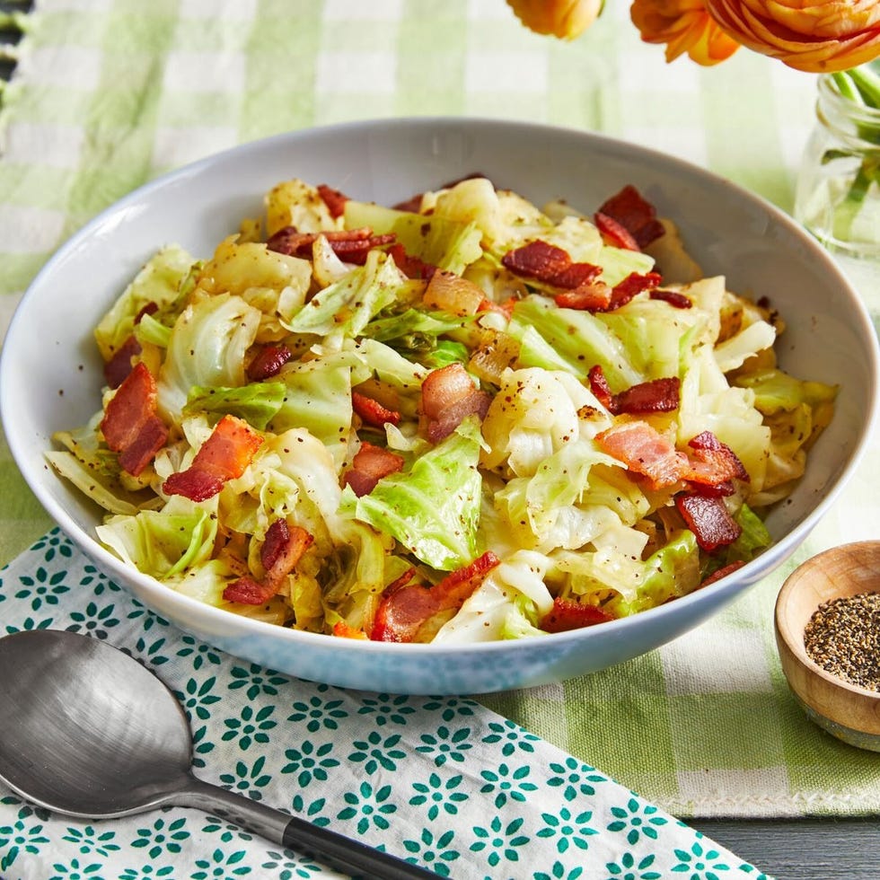 Green food fried cabbage on st patrick's day