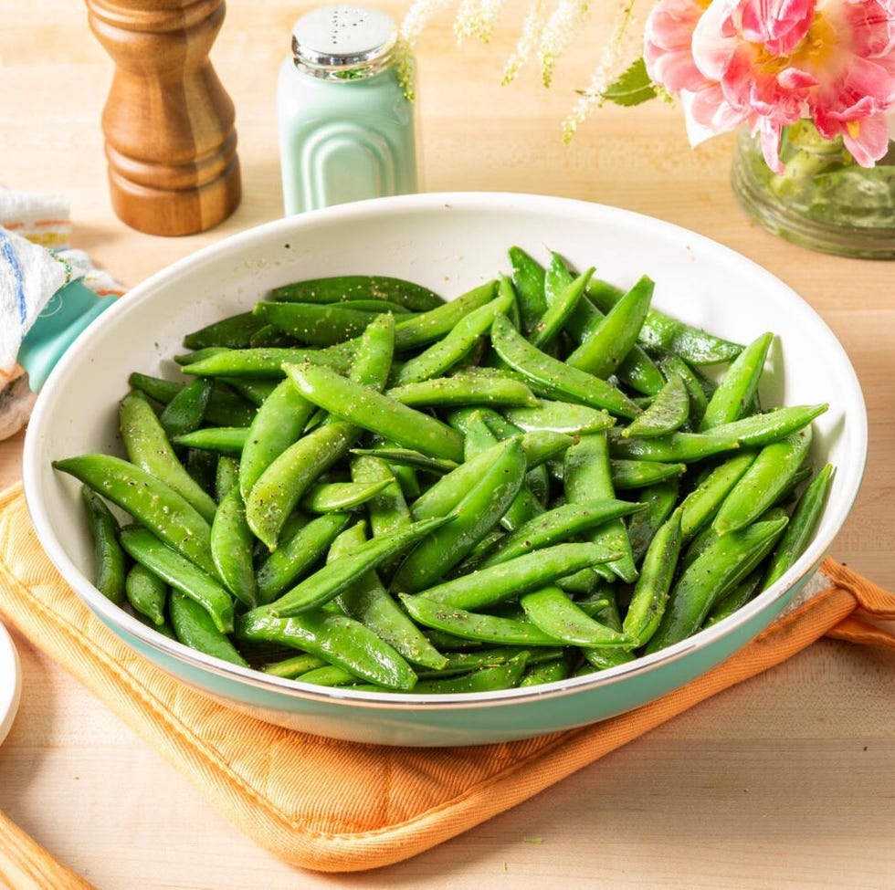 St. Patrick's Day green food, fried sugar snap peas