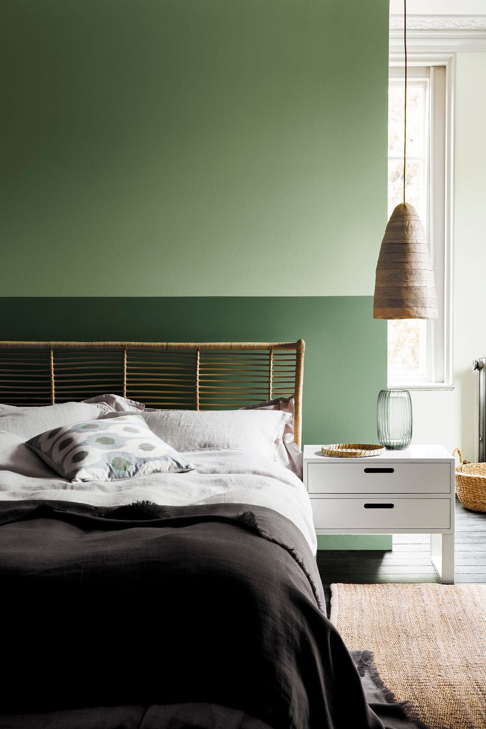 green guest bedroom