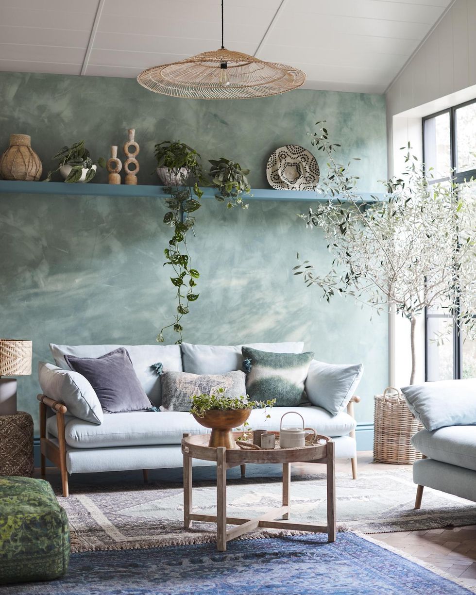 green living room ideas botanical