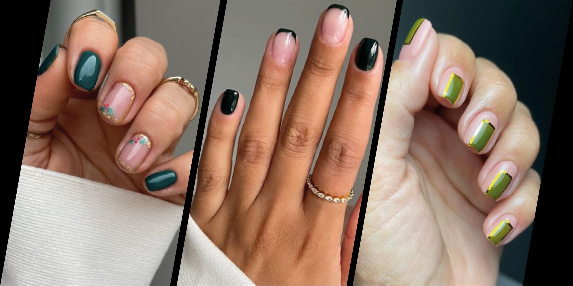 40+ Trendy Ways To Wear Green Nail Designs : Pastel Green Color Block Nails