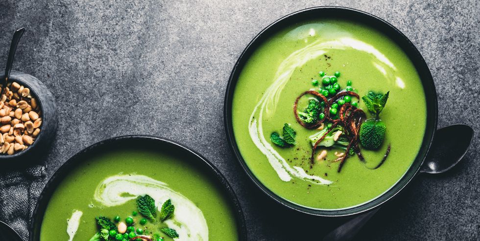 green peas cream soup