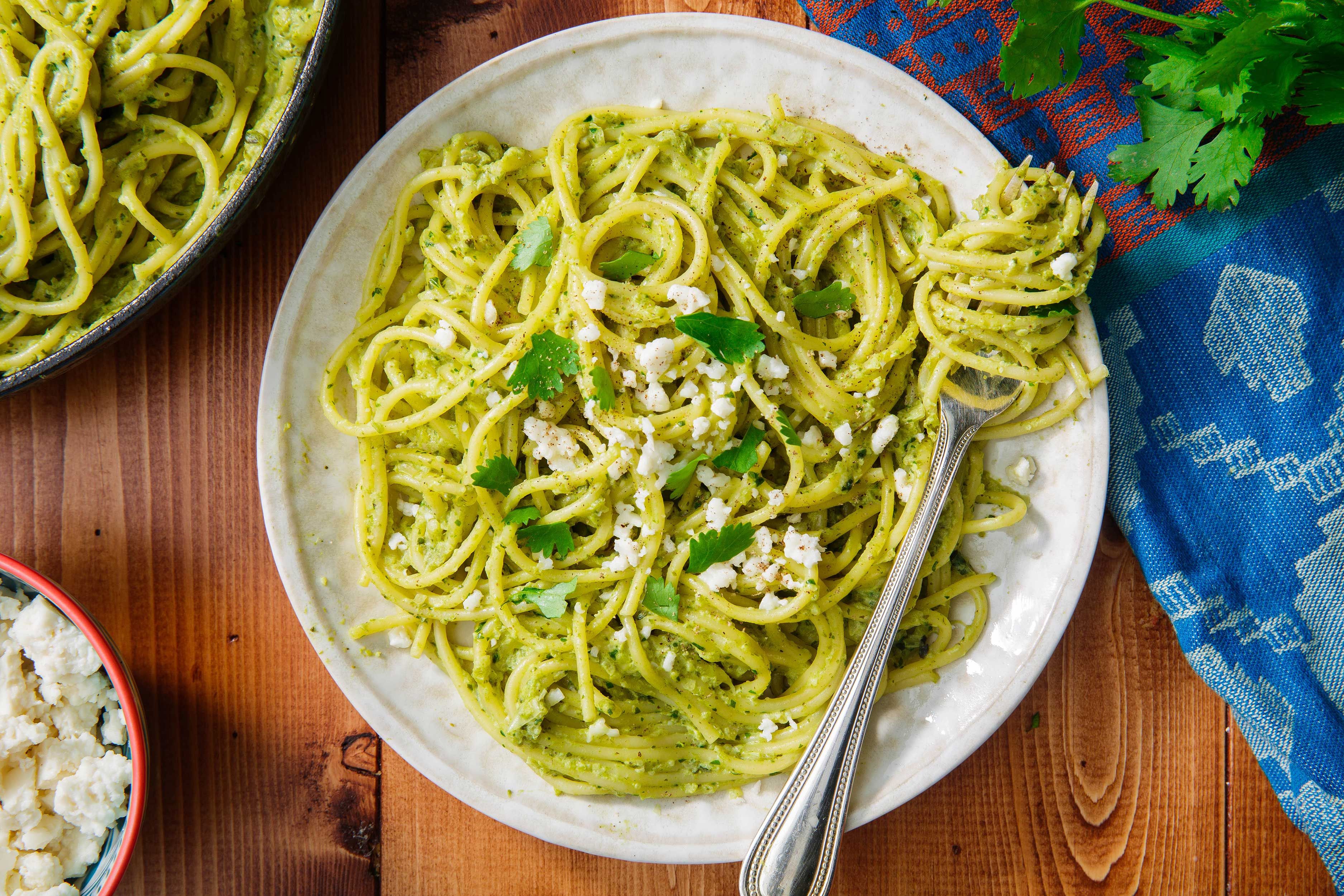 Green Spaghetti Recipe Espagueti Verde With Poblano Pepper Recipe