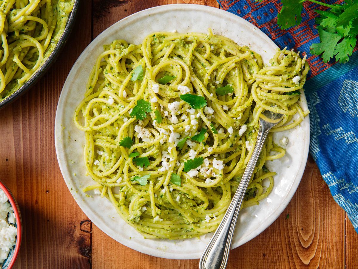 Green Spaghetti Recipe - Espagueti Verde With Poblano Pepper Recipe
