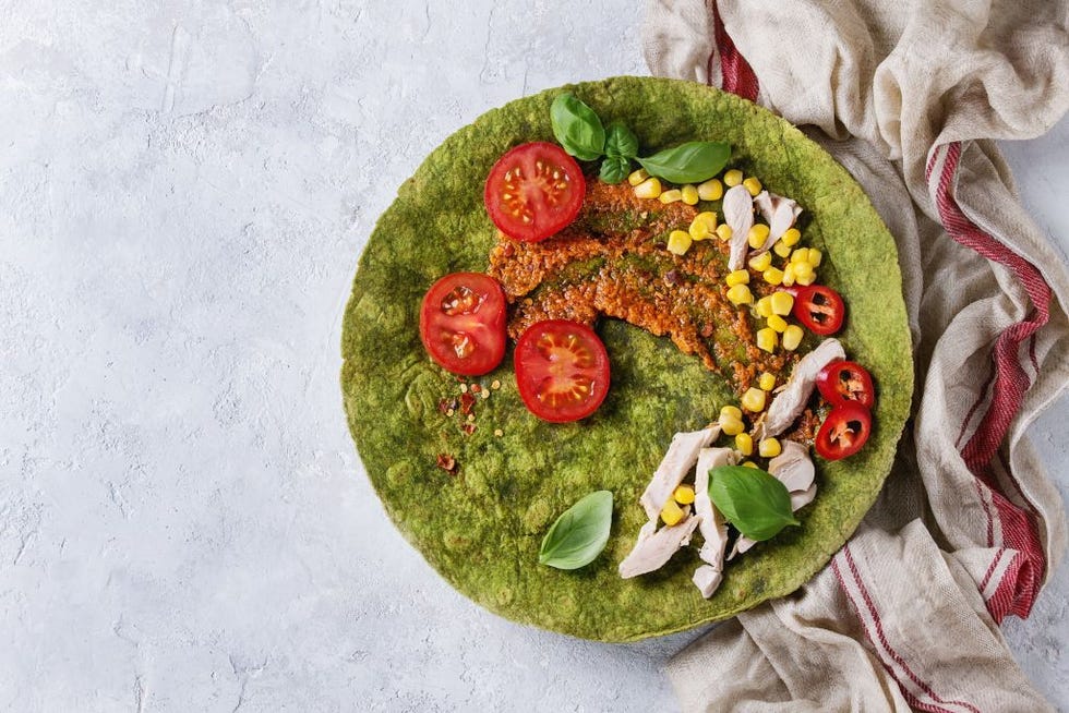 green spinach matcha tortilla