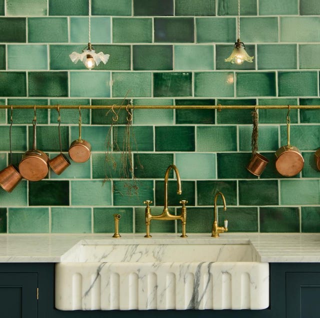 devol kitchens emerald green london tile