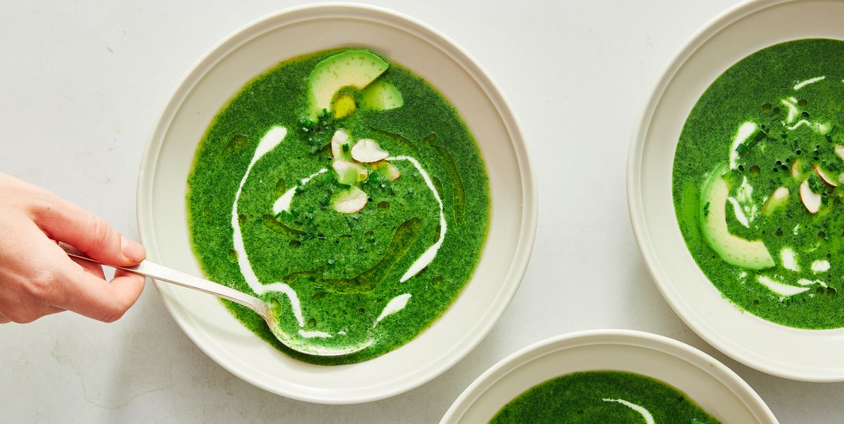 bowls of green goddess soup