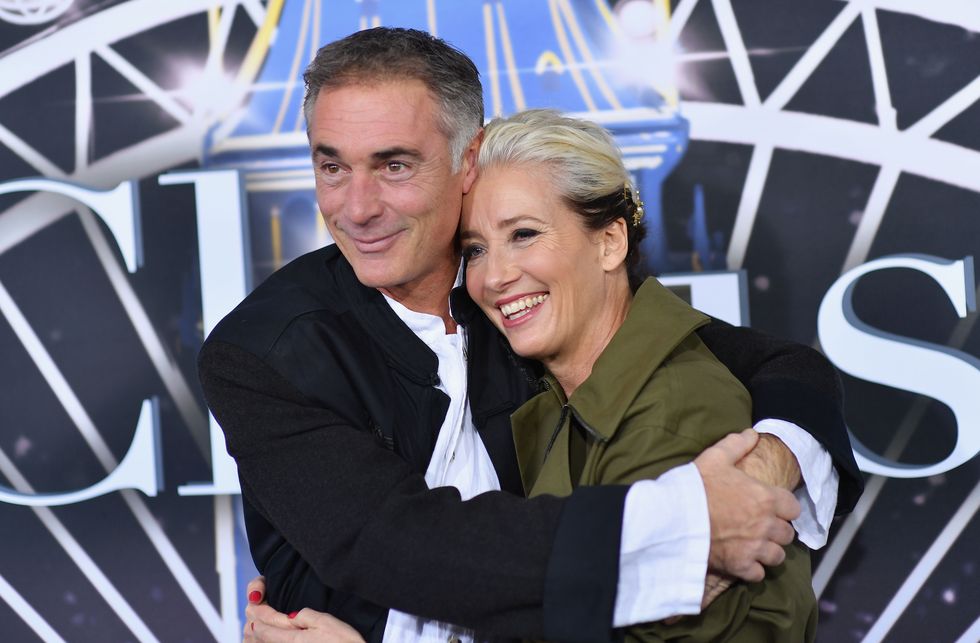 british actress emma thompson r and husband british actor greg wise attend the premiere of universal pictures last christmas at amc lincoln square on october 29, 2019 in new york city photo by angela weiss  afp photo by angela weissafp via getty images