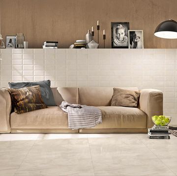 Furniture, Room, Floor, Living room, Interior design, Couch, Wall, Sofa bed, Tile, Brown, 