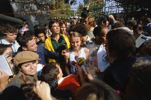 Reporters Interviewing Grete Waitz