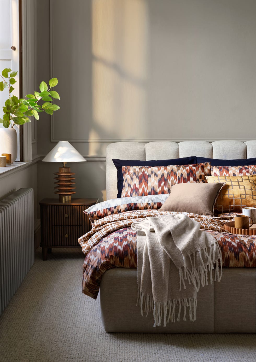 grey and red bedroom habitat
