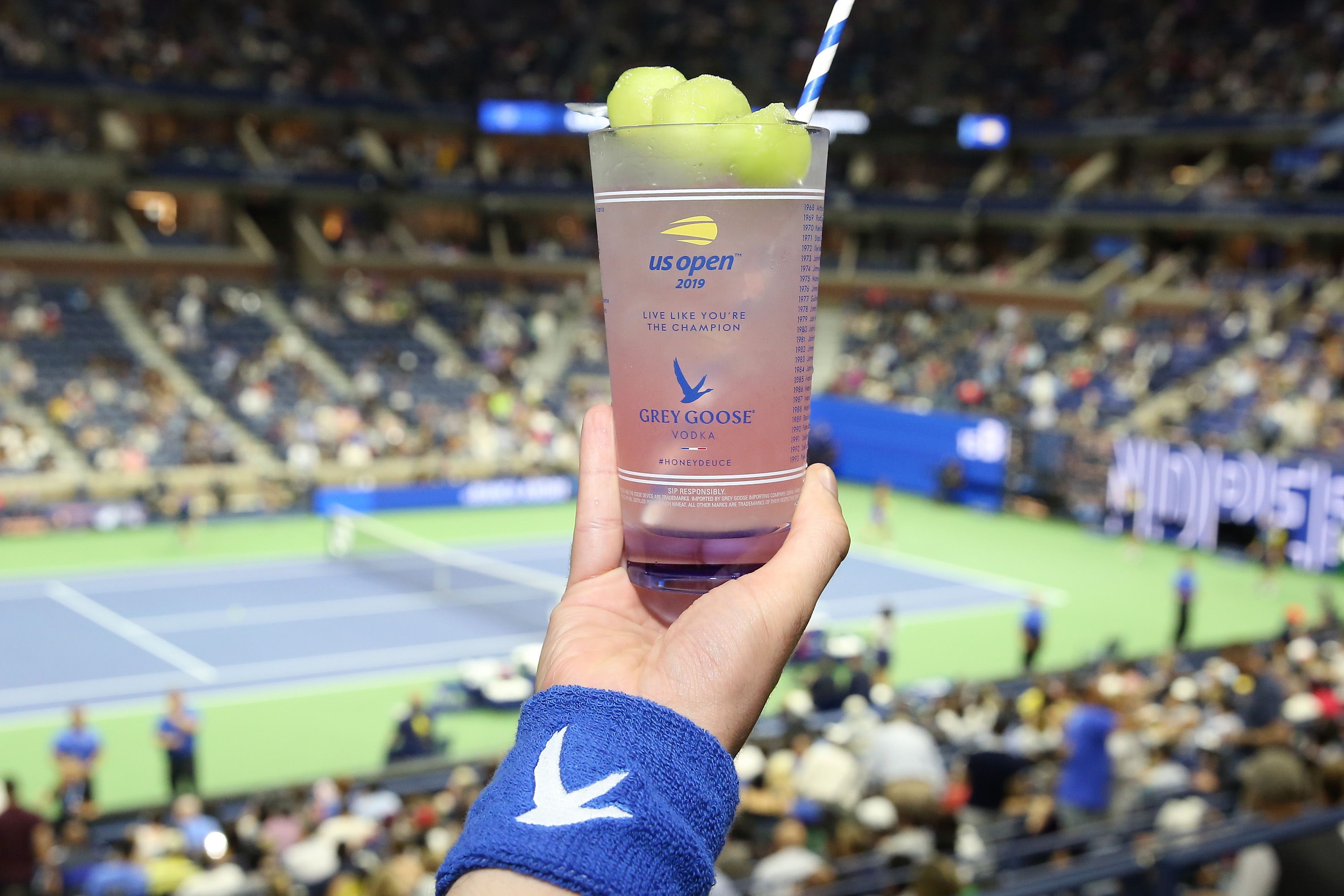 6 US OPEN 2022 TENNIS GREY GOOSE VODKA HONEY DEUCE PLASTIC TUMBLER purchases CUPS LIMITED