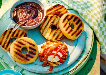 griddled doughnut sandwiches