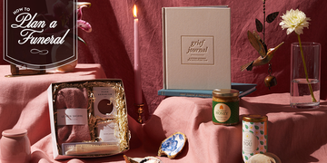 still life of items you can buy for someone who is grieving