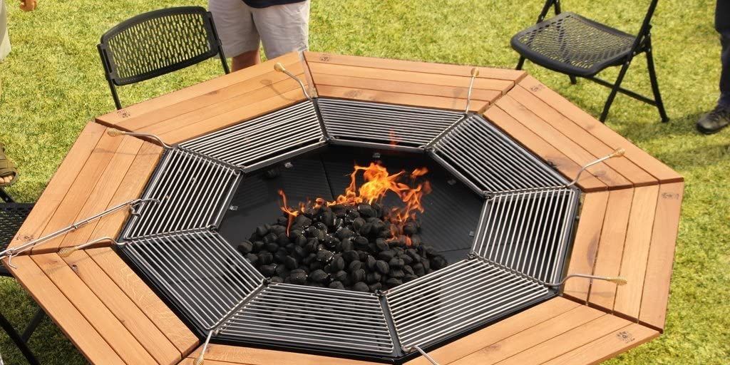 This Grill Table Has A Place For Everyone To Sit And Cook