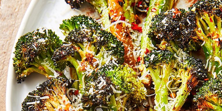 grilled broccoli with parmesan and red pepper flakes