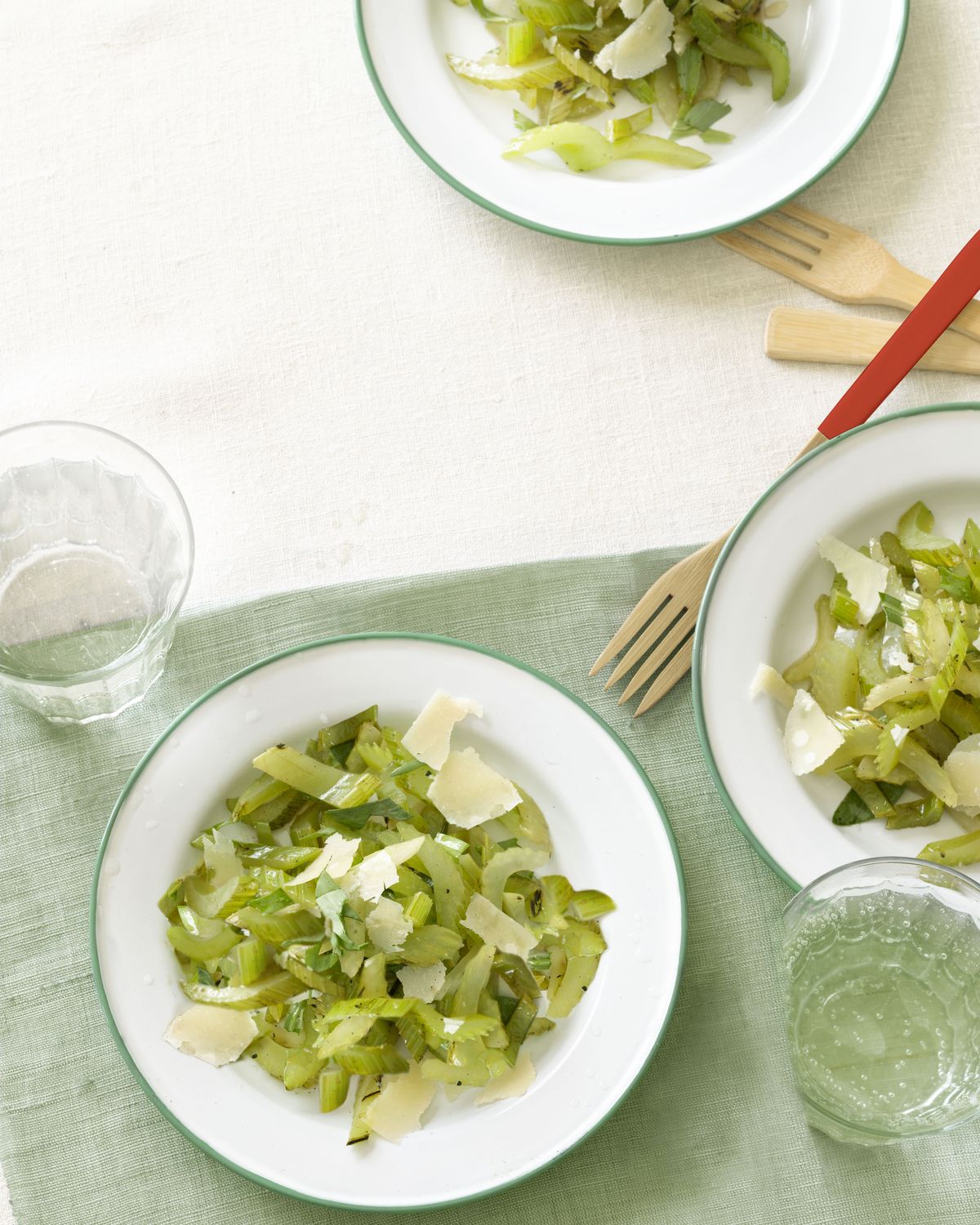grilled celery salad with tarragon dressing