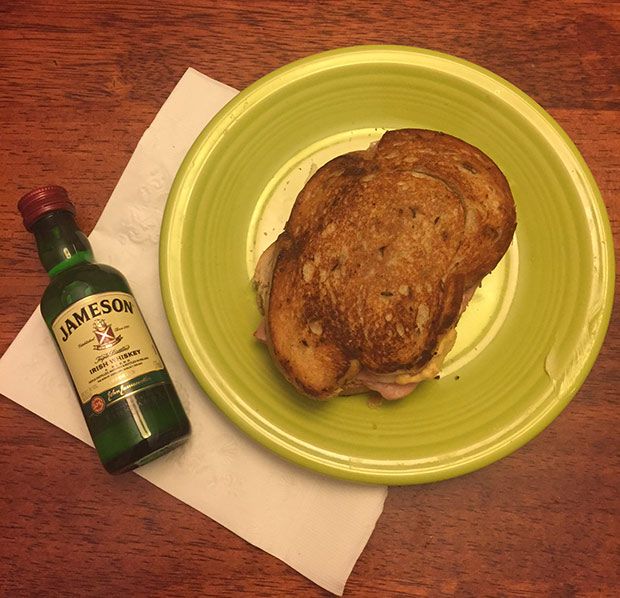 grilled cheese and whiskey