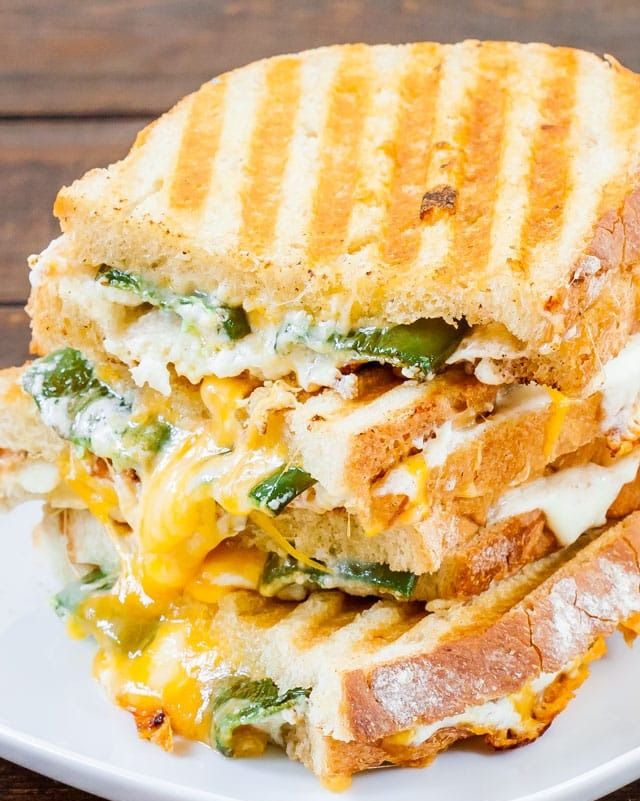 jalapeno popper grilled cheese stacked up