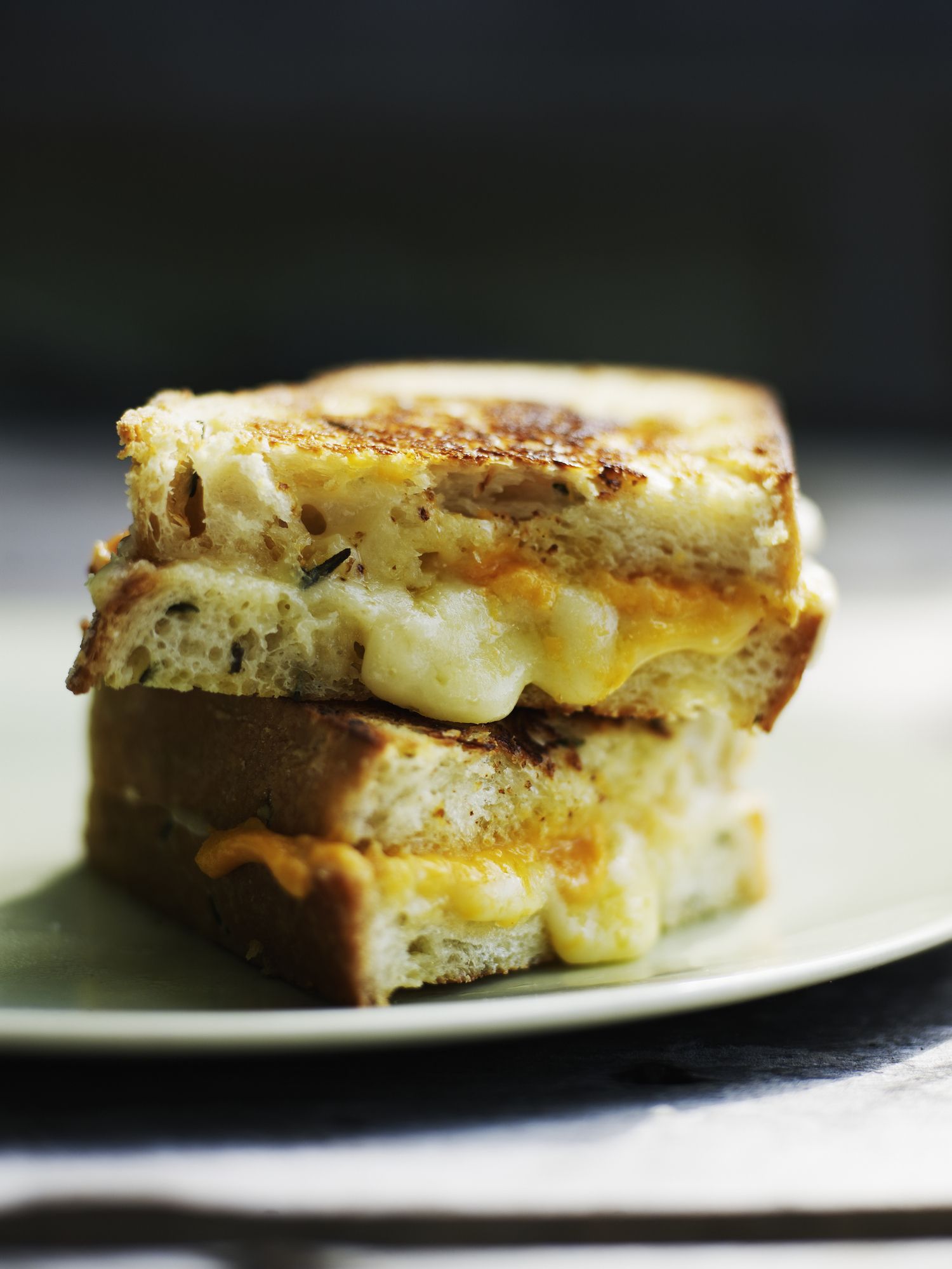 Grilled cheese with aged cheddar on rosemary bread