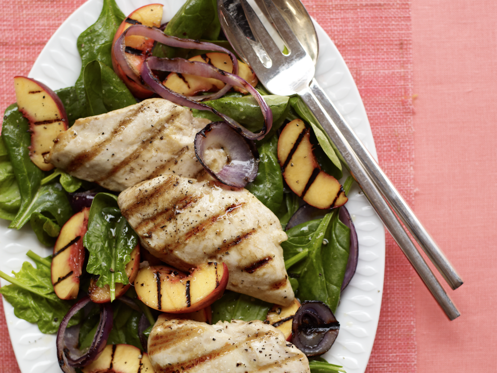 grilling recipes grilled chicken and peaches salad