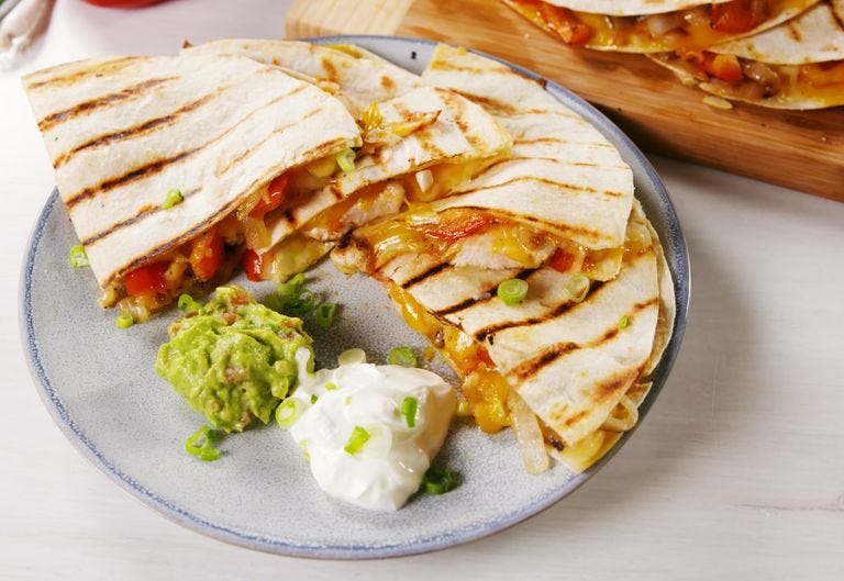 grilled chicken quesadillas