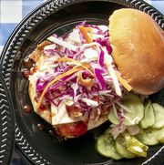 all american eats fourth of july menu grilled chicken sandwich overhead