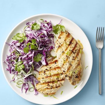 grilled chicken with coconut lime slaw
