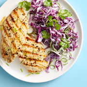 grilled chicken with coconut lime slaw