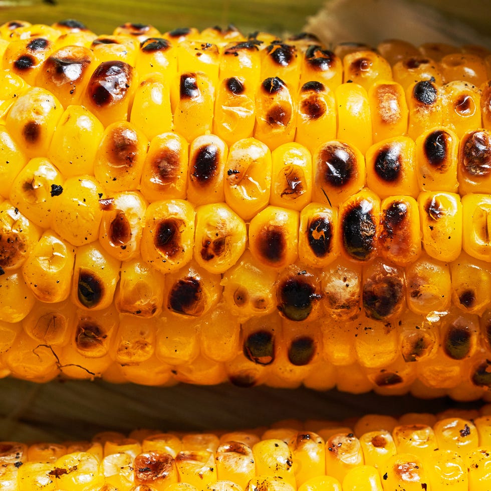 grilled corn on the cob closeup