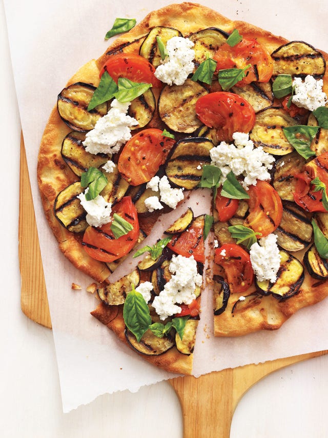 grilled eggplant parmesan pizza