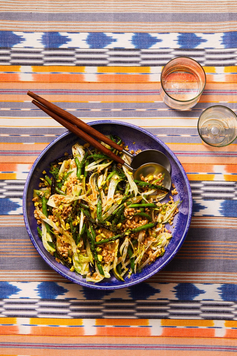 grilled green beans, fennel, and farro