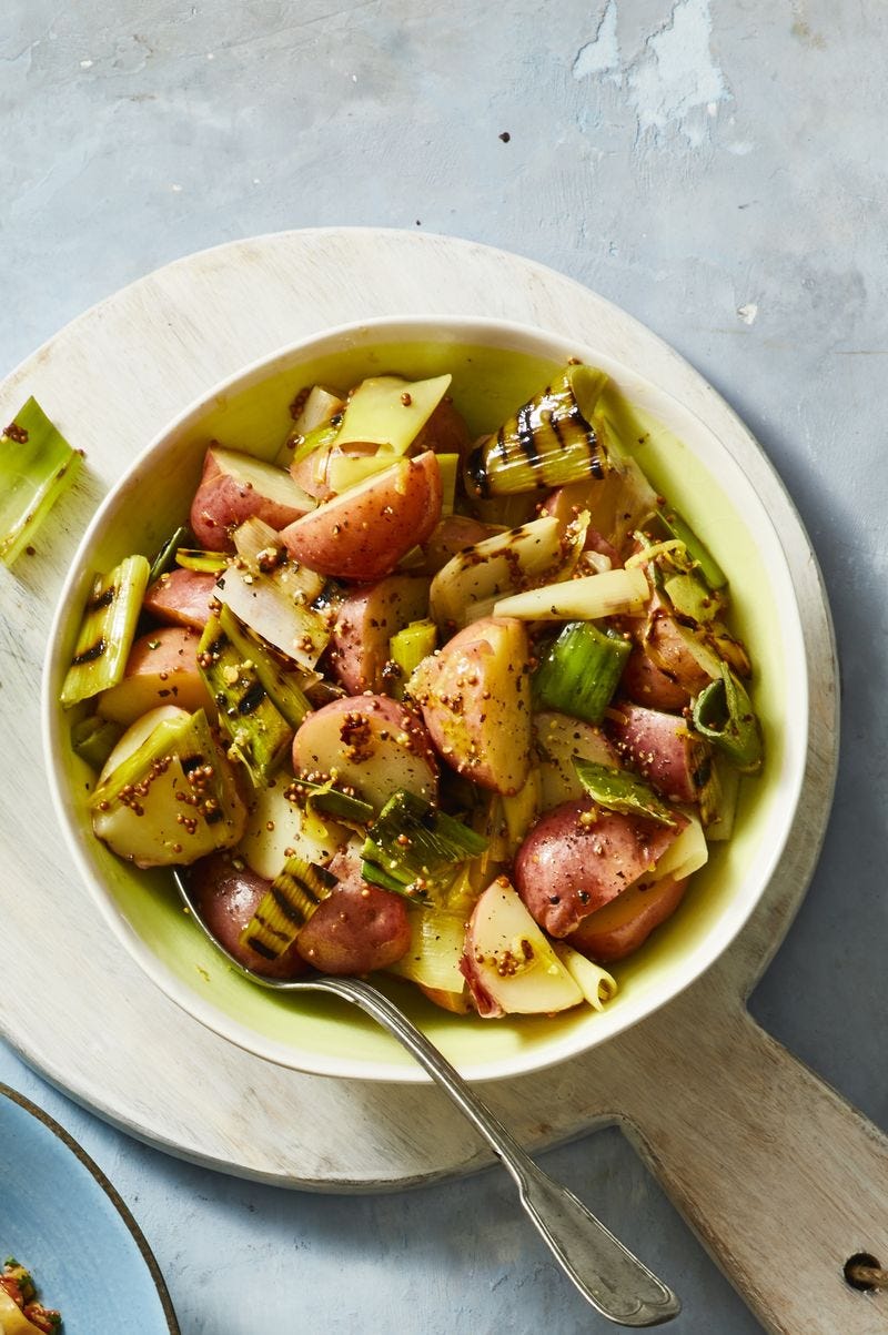 grilled leek potato salad