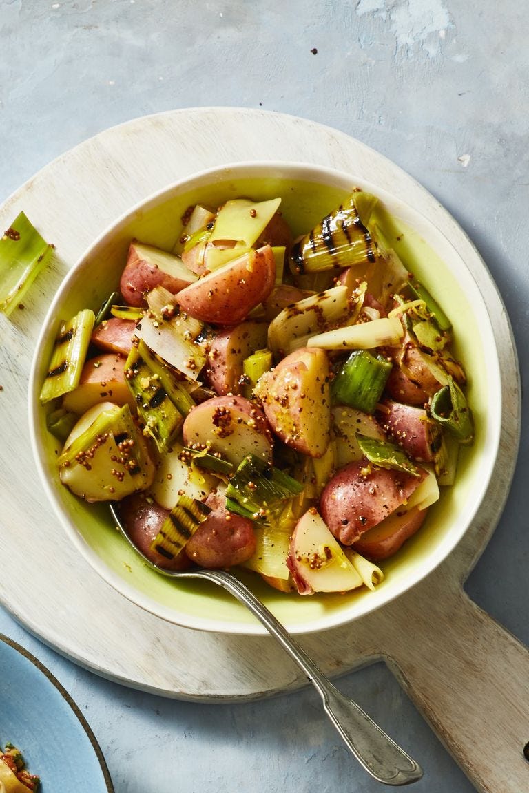 Labor Day Recipes -  Grilled Leek Potato Salad